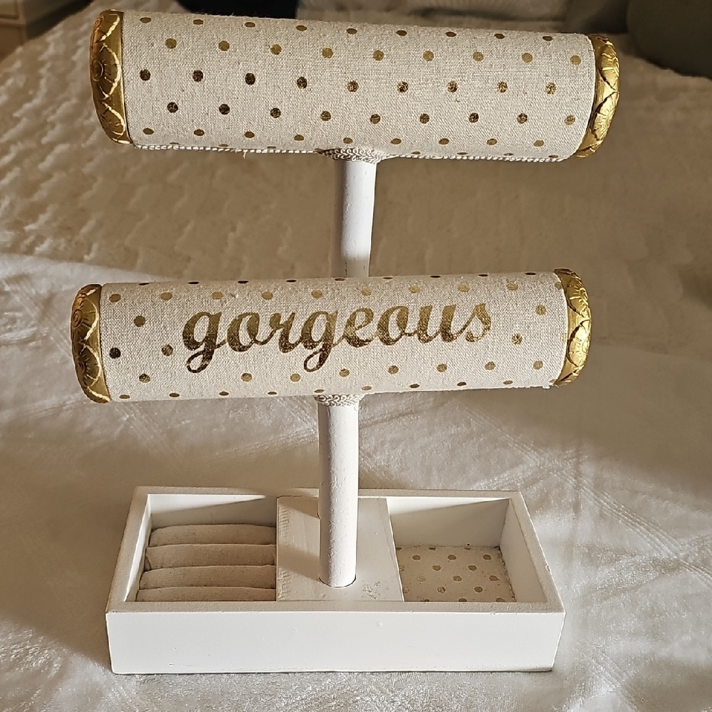 Gold Polka Dot Jewelry Stand